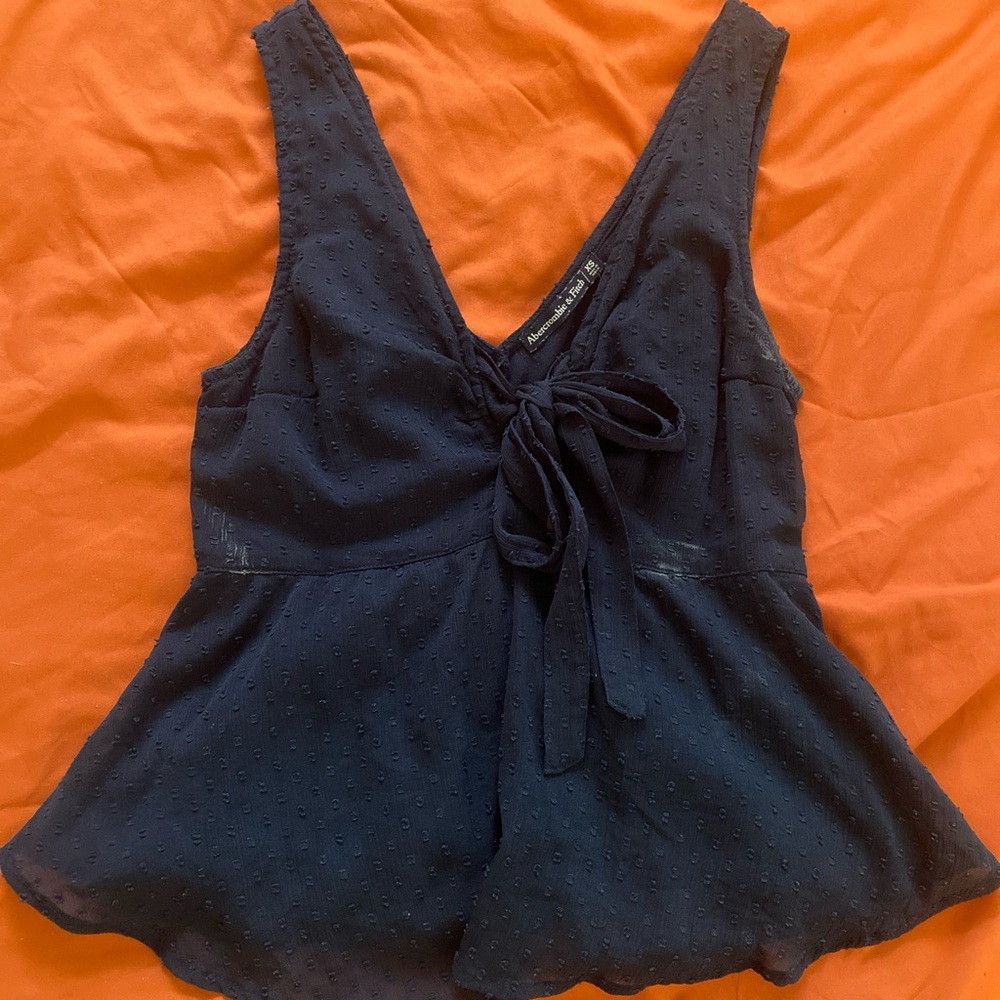 Abercrombie & Fitch Dark Blue Textured Blouse
